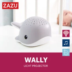 Zazu Wally Grijs Muzikale Babyprojector ZA-WALLY-01 -Kleintje Wereld zazu wally grijs muzikale babyprojector met geluid za wally 01 7